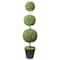 Haute Decor Triple Ball Artificial Boxwood Topiary, Adjustable to 64" Tall
